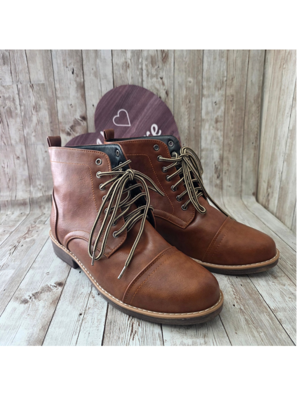 Women's Ahongh Fashion Brown Lace Up Boots size 11.5 NWOT